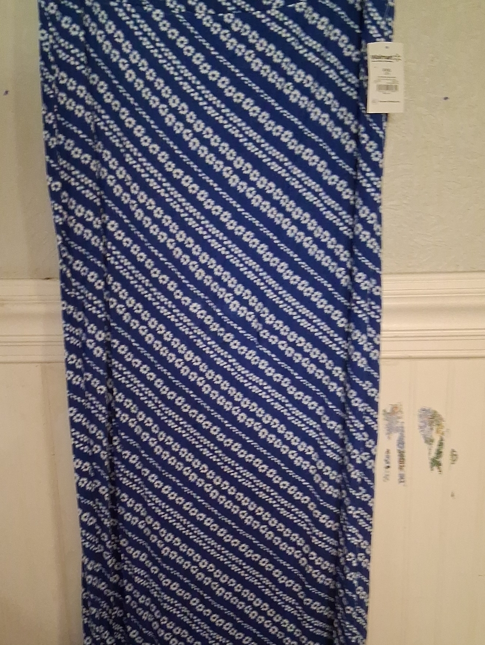No Boundaries Blue and White Diagonal Stripe Long Soft flowy material.